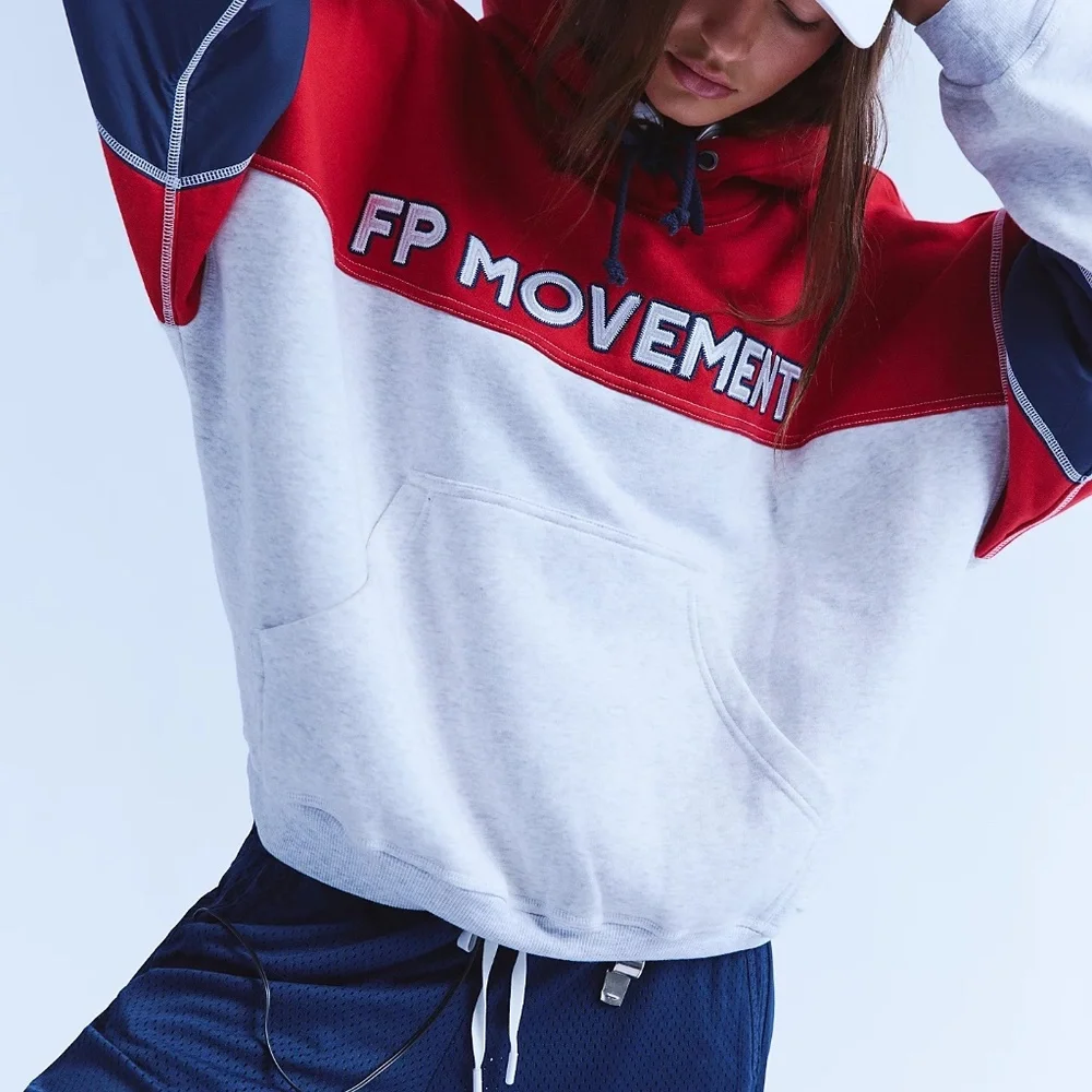 NWT FP MOVEMENT COLORBLOCK LOGO HOODIE - Picture 6 of 16